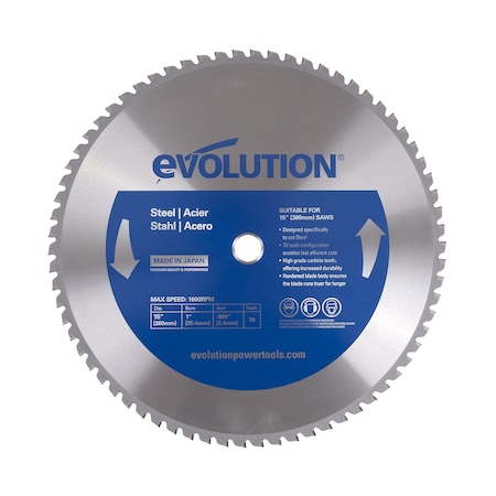 Evolution Power Tools 15" Mild Steel Cutting Blade, 1" Arbor 15BLADEST